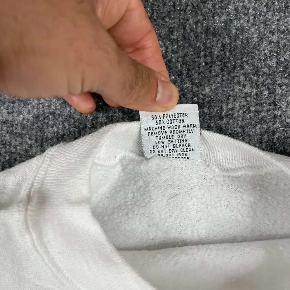 Signal‎ Sweatshirt Kids Size M White Crewneck Made USA Vintage Blank Pullover